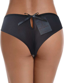 Луксозна бразилиана с голяма панделка отзад, Double back, черен, 406-1